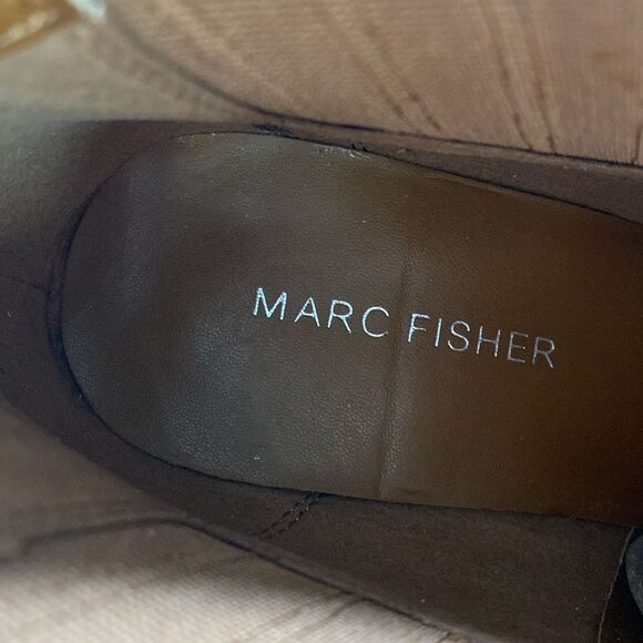 Marc Fisher Maree Western Pointed Toe Suede Bootie Pull-On High Block Heel - Picture 9 of 14